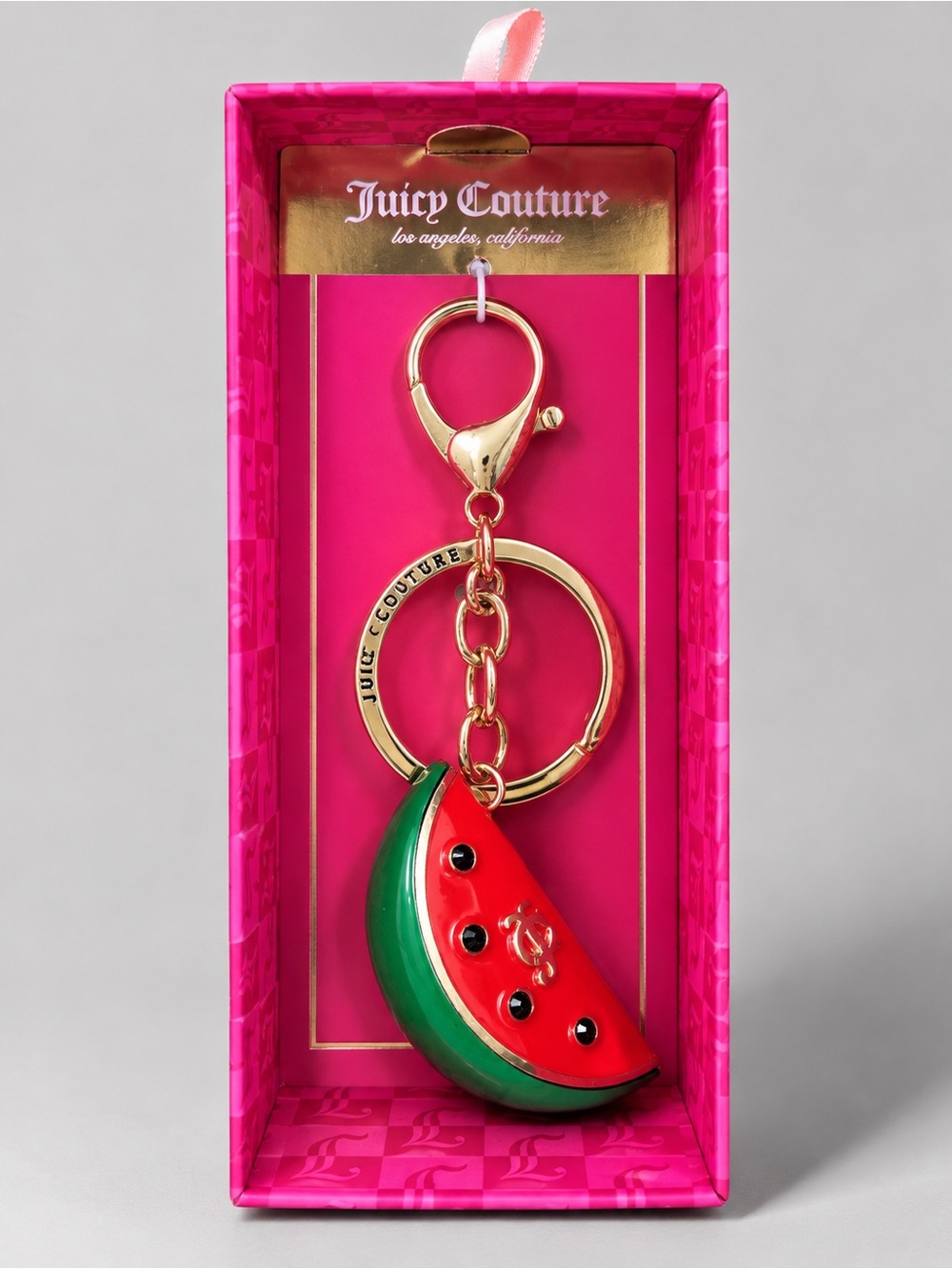 Juicy Couture Watermelon Keychain Bag Charm Rhinestone Enamel NIB